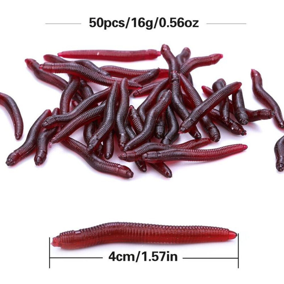 (red) Plastic Artificial Earthworm Lures for Carp Baits