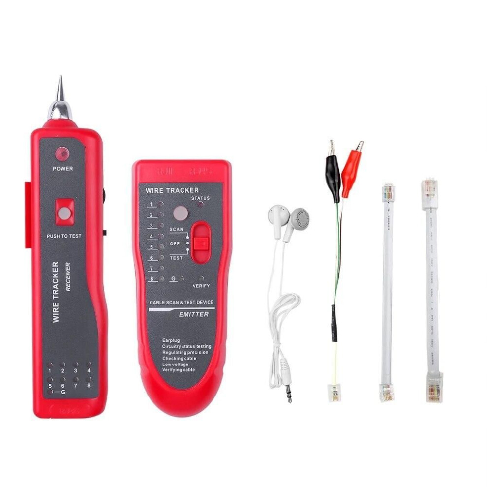 (red) Cat5 Cat6 Rj11 Rj45 Network Cable Tester Ethernet Lan Detector Telephone Wire Tracker Line Finder Cable Diagnose Tool Kit