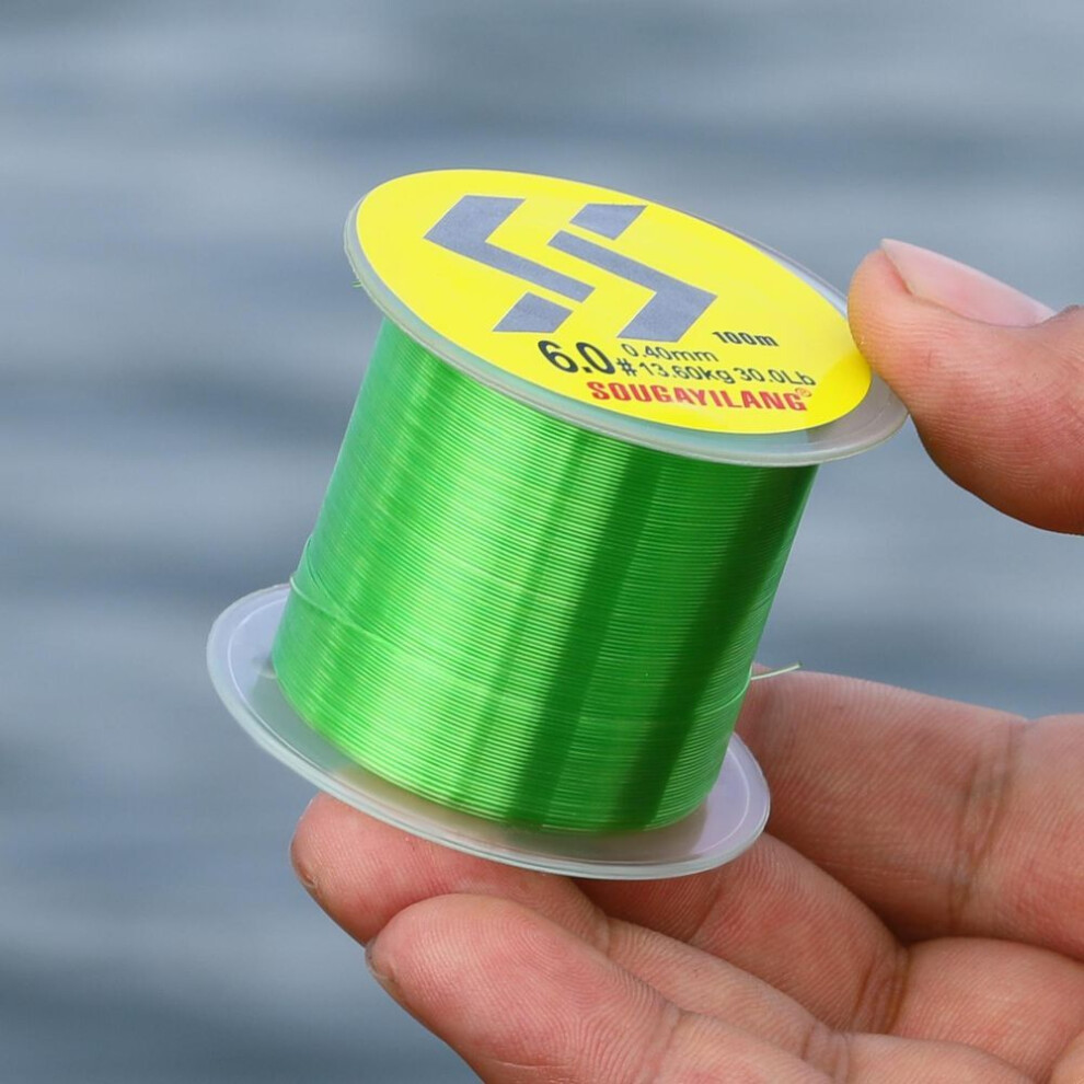 (green, 0.37mm-5.0#-26.0lb) Sougayilang Clear Nylon Fishing Line 100M 0.14mm-0.50mm Maximum Resistance 38lb