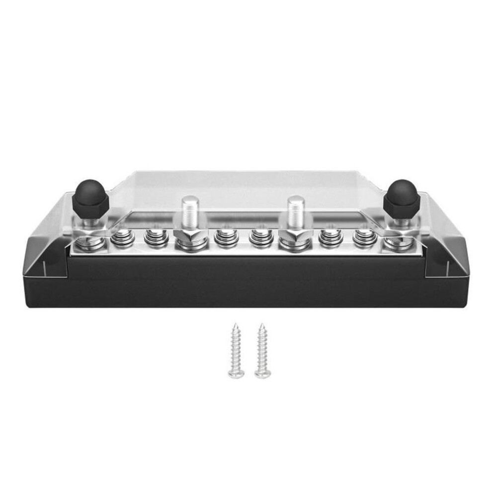 (black) Positive Negative Bus Bar Battery Power Distribution Block 4 X M6 Car Terminal Block Studs 6 X M4 Terminal Bus Screws For Boat