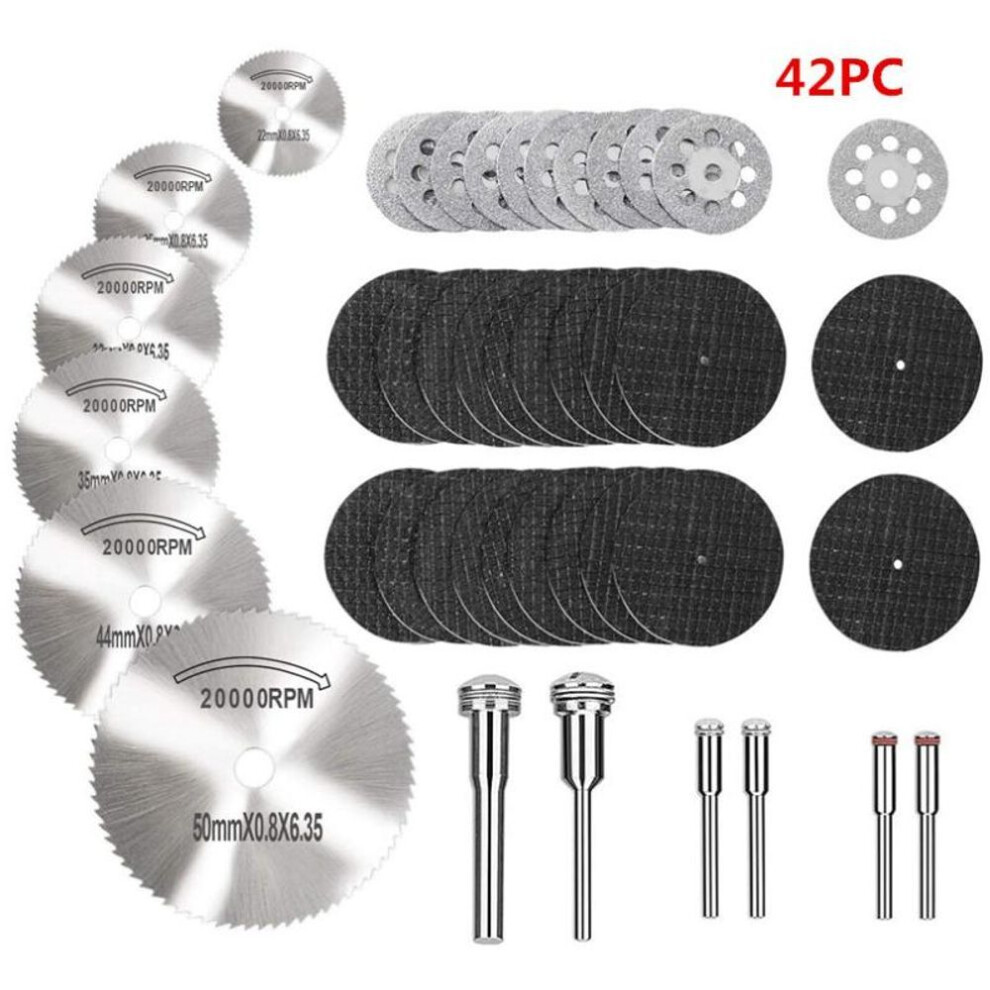 (42Pcs) Diamond Cutting Discs Metal Saw Blade Set Hss Mini Circular Saw Blade For Rotary Tools Resin Cut-off Wheels Diamond