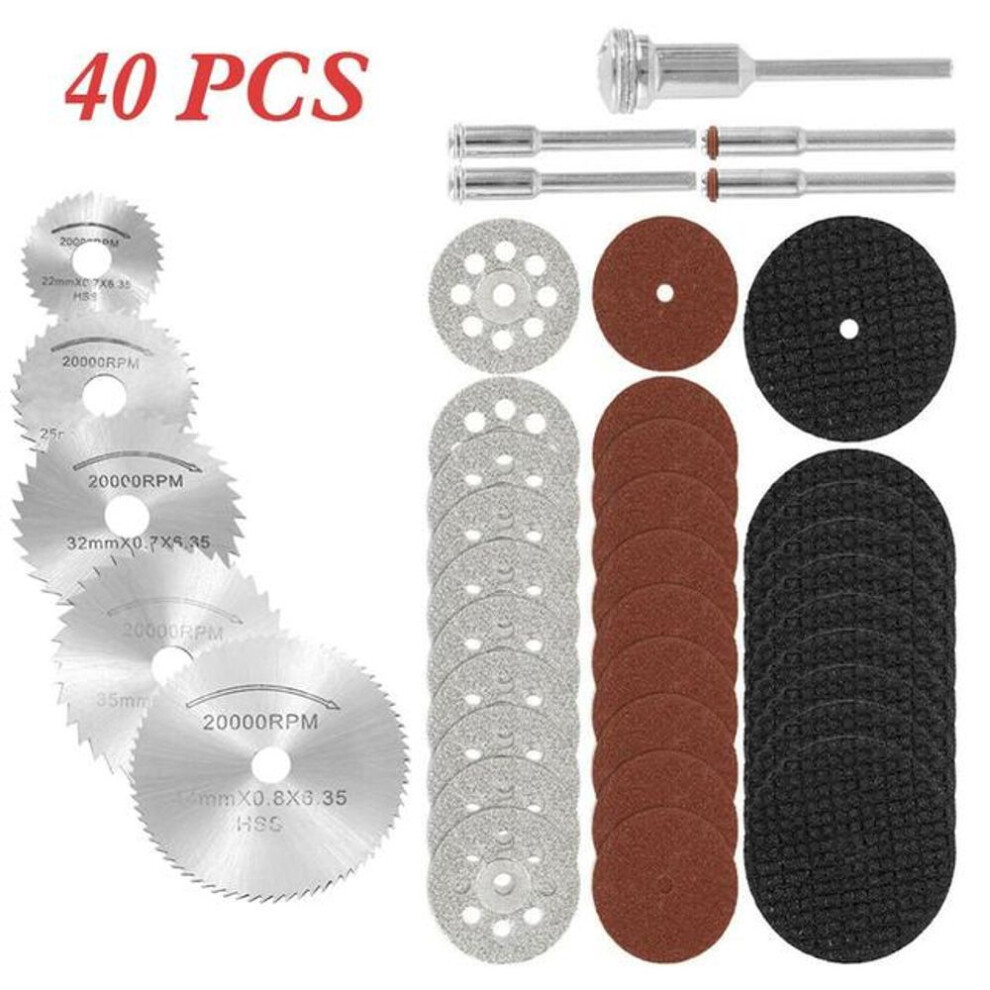 (40Pcs) Diamond Cutting Discs Metal Saw Blade Set HSS Mini Circular Saw Blade For Rotary Tools Resin Cut-Off Wheels Diamond