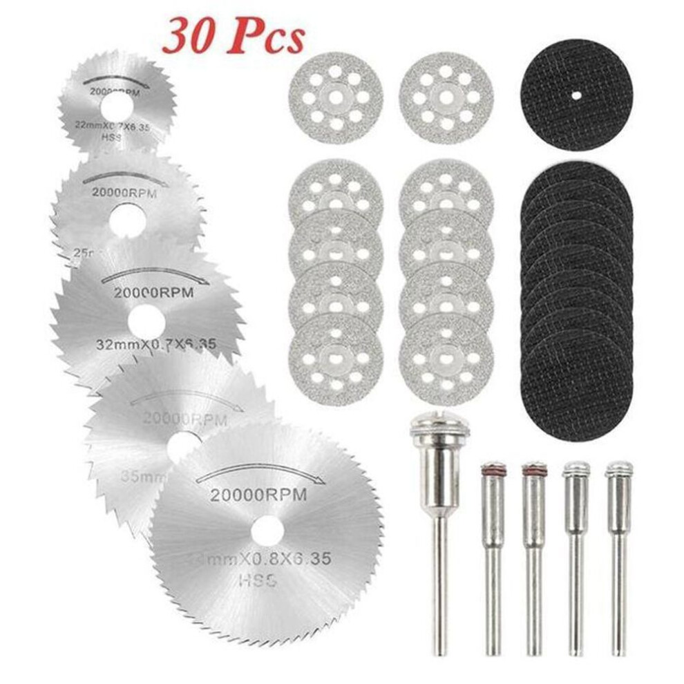 (30Pcs) Diamond Cutting Discs Metal Saw Blade Set Hss Mini Circular Saw Blade For Rotary Tools Resin Cut-off Wheels Diamond