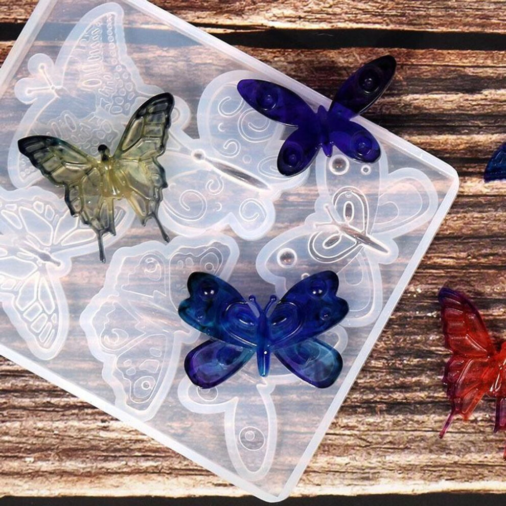6 Styles Butterfly Pendant Crystal Epoxy Resin Mold Earrings Necklace Brooch Accessories Silicone Mould Diy Jewelry Casting Tool
