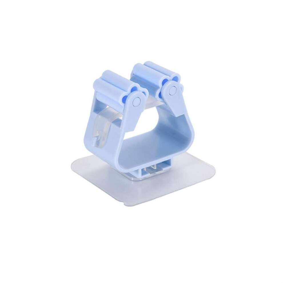 (blue, 2pcs) 4/2pcs Mop Holder Wall Mounted Bathroom Broom Clip Brush Hanger Storage Rack For Kitchen Bathroom