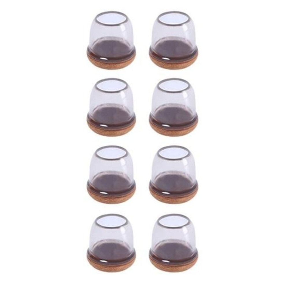 (S Round) 8pcs Chair Leg Cover Floor Protector With Felt Pad Clear Noise Reduction Scratch Protection Round Square Hardwood Tile Floor Furniture Feet Cover Kit