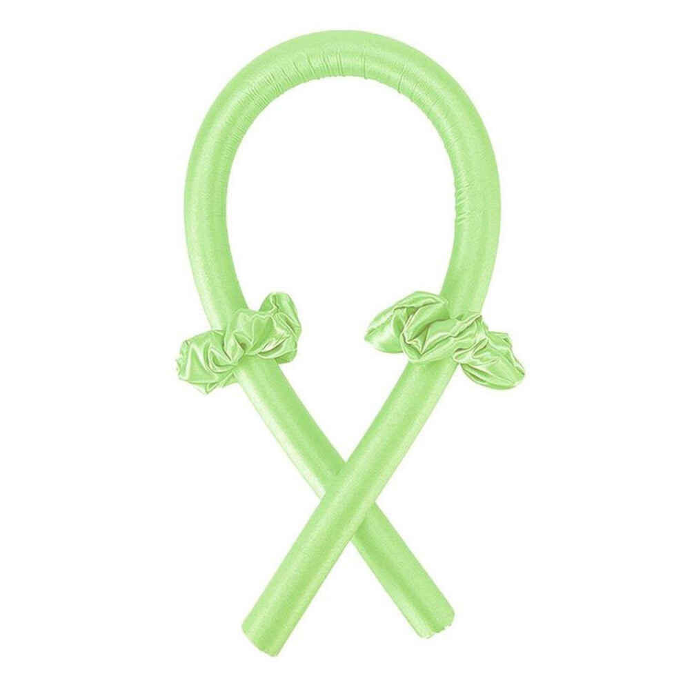 (green) Heatless Hair Rollers Headband Curling Rod Foam Curler Silk Curling Ribbon Hair Ring Diy Hair Styling Tools Make Hair Curls