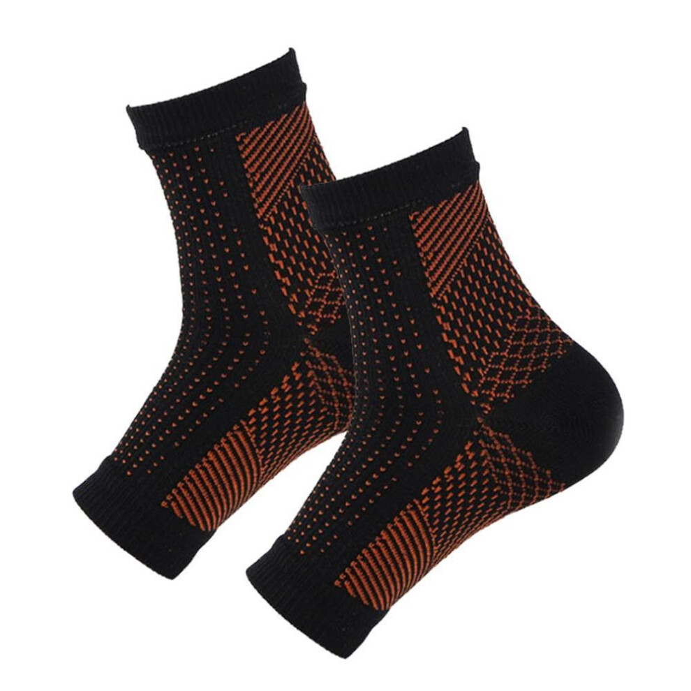 (black brown, L/XL) Sports Compression Foot Ankle Unisex Anti-fatigue Sleeve  Support Brace Socks