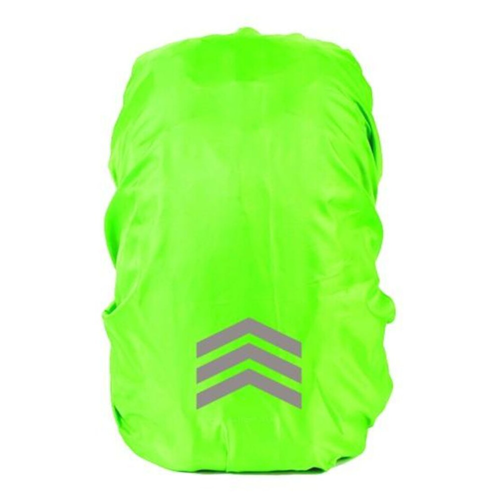 (fluorescent green, XL) Yousheng Waterproof Backpack Rain Cover with Reflective Strips Wear-Resistant UV-Proof Night Visibility Backpack Protector Cover