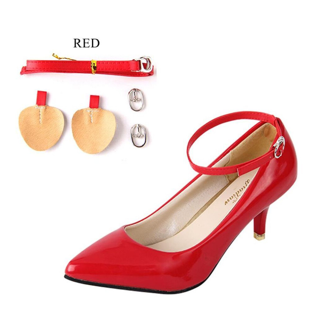 (red) Women Shoelaces For High Heels Adjustable Ankle Shoe Belt Holding Loose Bundle Shoes Laces Tie Straps Band Lace