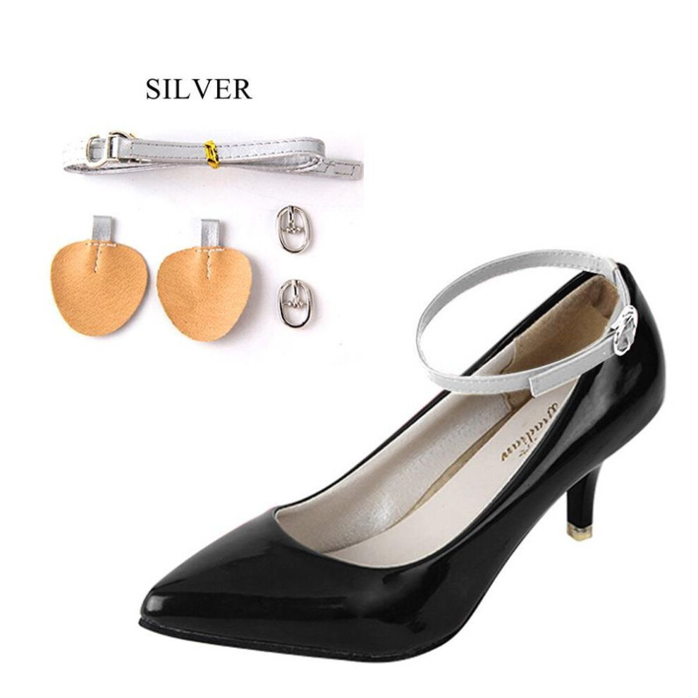 (silver) Women Shoelaces For High Heels Adjustable Ankle Shoe Belt Holding Loose Bundle Shoes Laces Tie Straps Band Lace
