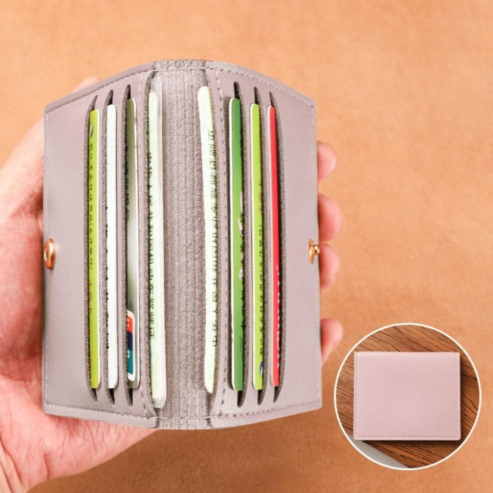 (light purple) Anti Demagnetization Slim And Compact Coin Pouch Credit Card Bags Bank ID Card Case Card Holders