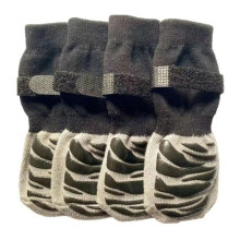 (black, M) 4Pcs Pet Socks Adjustable Strap Design Anti-Slip Winter Dog Socks Comfortable Paw Protectors Pet Supplies