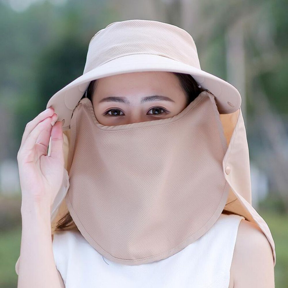 (khaki) Summer Sun Hat Women&apos;s Anti-uv Big Brim Sunscreen Fisherman Hats Korean Outdoor Cycling Travel Hiking Beach Hat