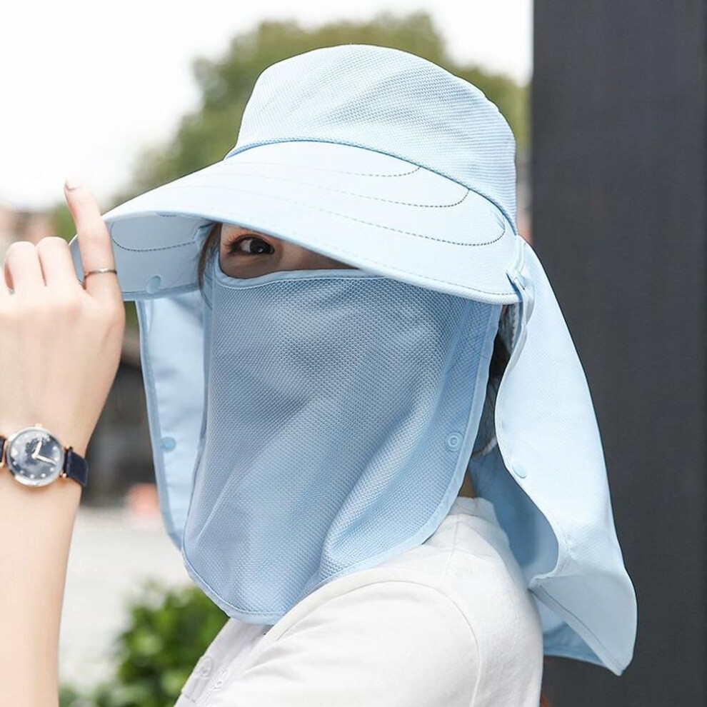 (blue) Summer Sun Hat Women&apos;s Anti-uv Big Brim Sunscreen Fisherman Hats Korean Outdoor Cycling Travel Hiking Beach Hat