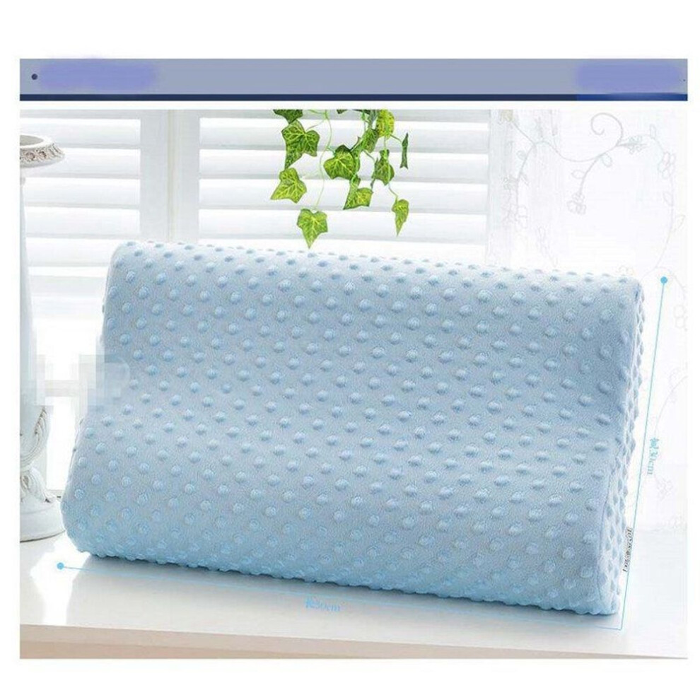 (blue, 50*30cm) Memory Foam Simple Orthopedic Sleep Pillow 50*30CM Cervical Support Pillow Contour Neck