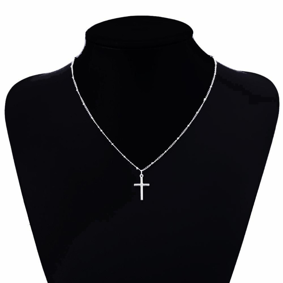 (silver) Jesus Cross Religious Necklace Choker Necklace Women Jewelry