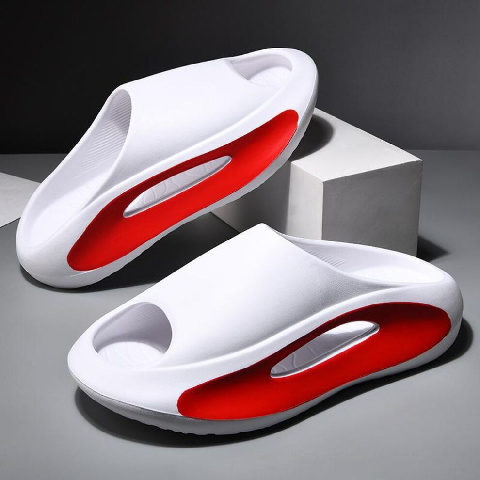 (white, 44-45) New Summer Sneaker Slippers For Women Men Thick Bottom Platform Slides Soft EVA Hollow Unisex Sports Sandals Casual Beach Shoes