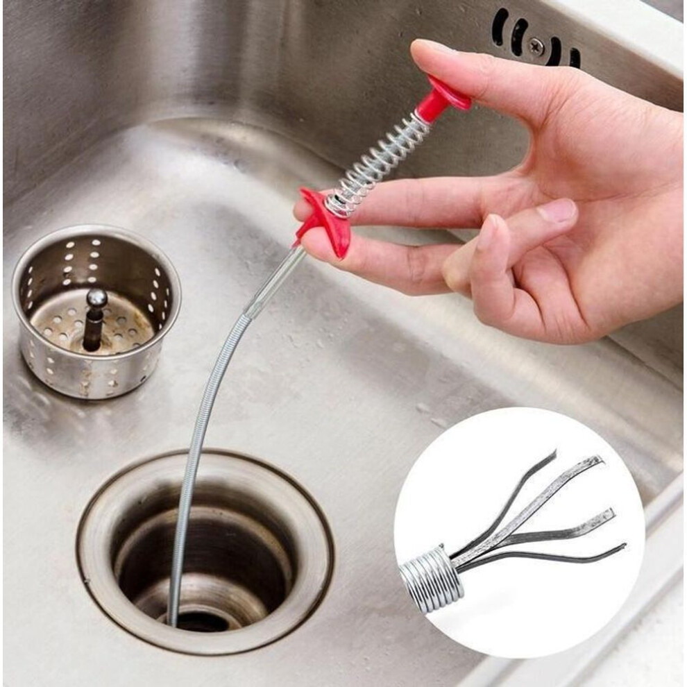 60cm Drain Cleaner Plumbers Snake Spring Pipe Unblocker Tool Dredge Tools Sink Sewer Toilet Cleaner Bathroom Accessories