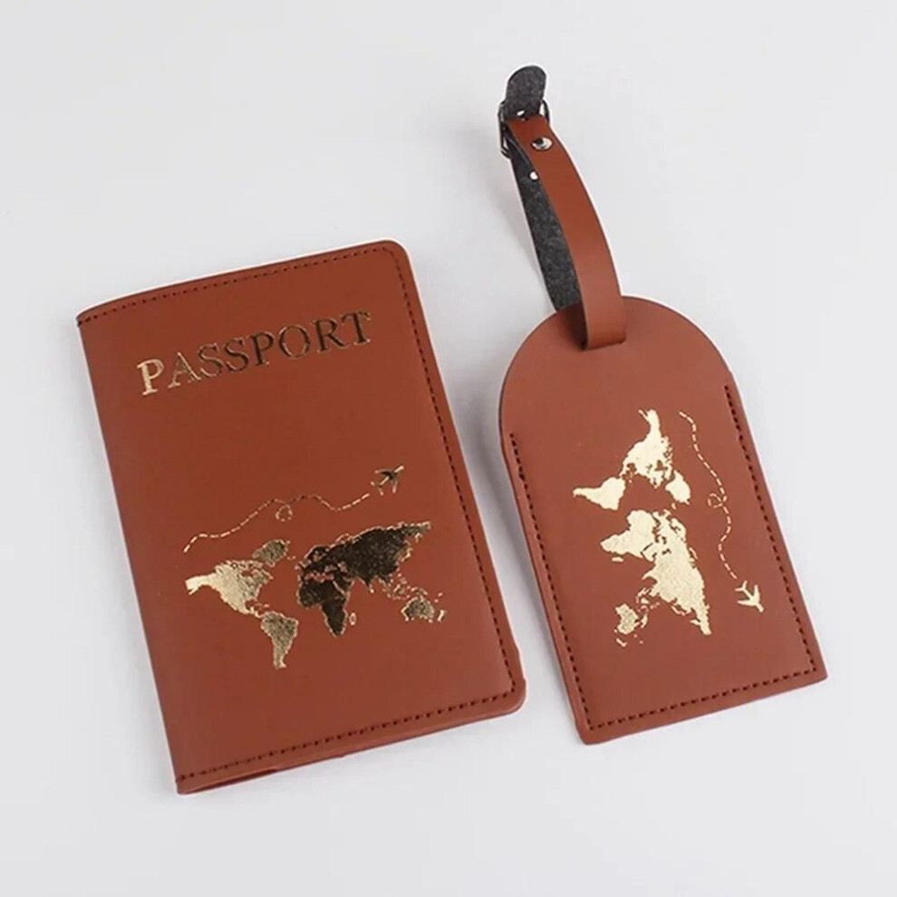 (light brown) Men Women Fashion Passport Holder Case For Travel New Leather Waterproof Passport Cover With Card Holder