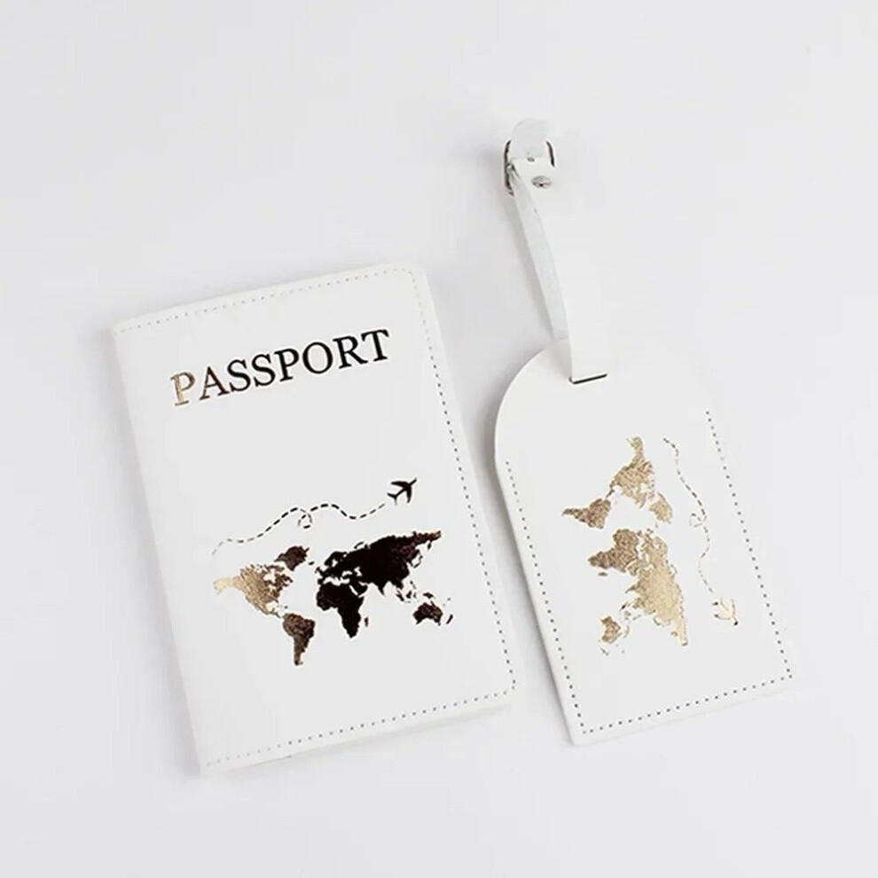(white) Men Women Fashion Passport Holder Case for Travel New Leather Waterproof Passport Cover with Card Holder