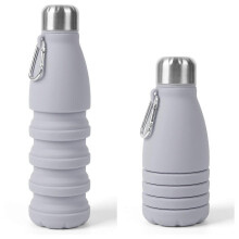 (As show, One size) Collapsible Silicone Water Bottle Reusable Water Bottle , for Travel Camping Hiking ,550ml (gra JVB