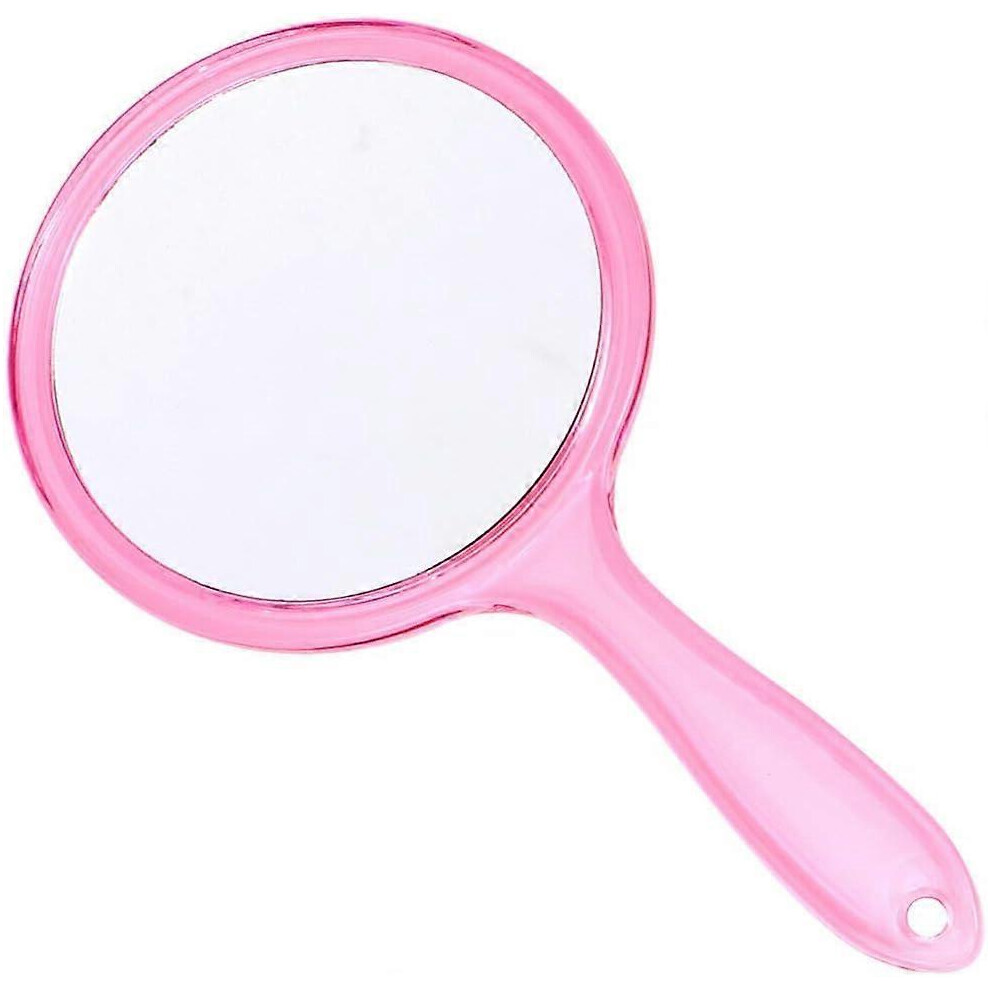 (As show, One size) Travel Handheld Mirror Cosmetic Mirror Acrylic Clear Finish Round Mirror (pi PTI
