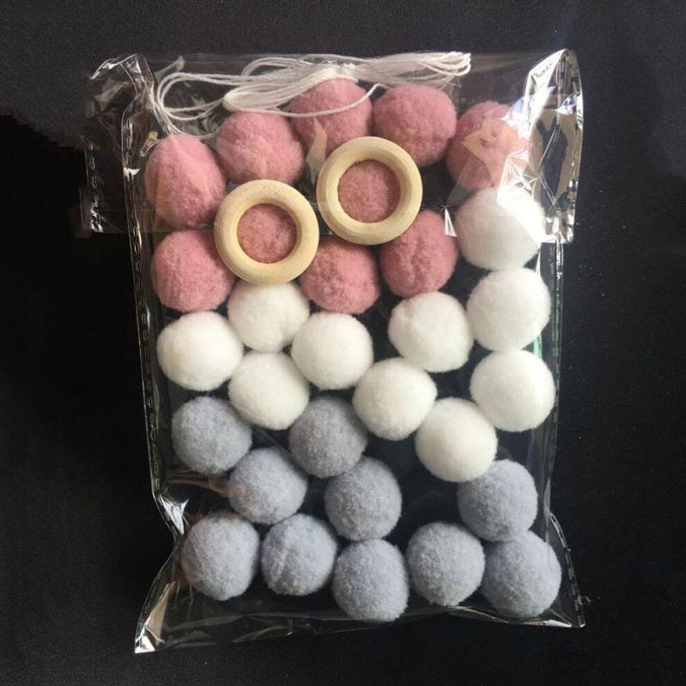 (A) 30pcs/set 2cm Diameter Wool Felt Balls Handmade Kids Room Wall Decor