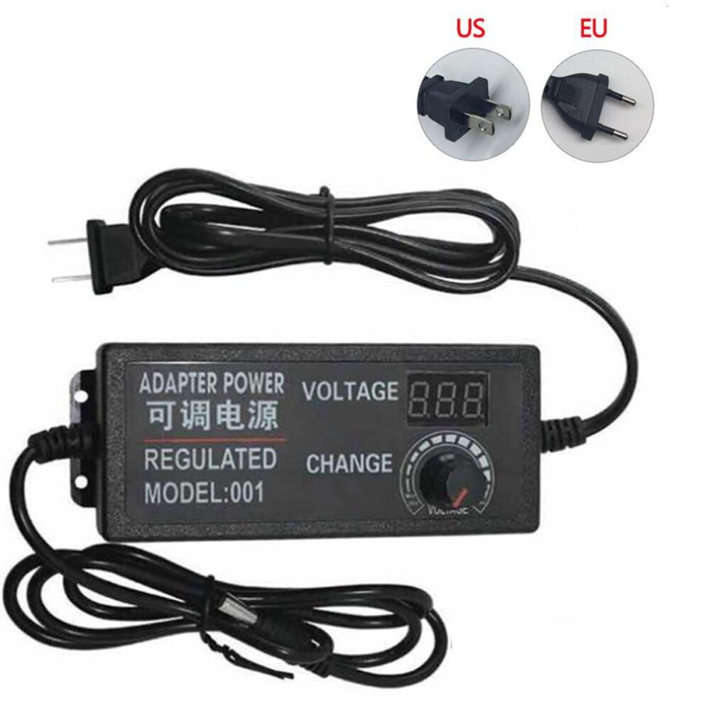 (3V-12V 5A-US Plug) Adjustable Ac To Dc 3v 9v 12v 24v Universal Power Adapter Supply Display Screen Power Switching