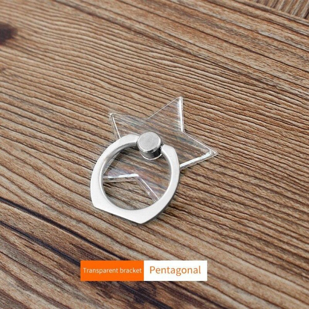 (Pentagonal) Mobile Phone Holder Transparent Finger Ring Stand Universal Grip For Iphone 13 12 Huawei Xiaomi 360 Degrees Car Smartphone Support