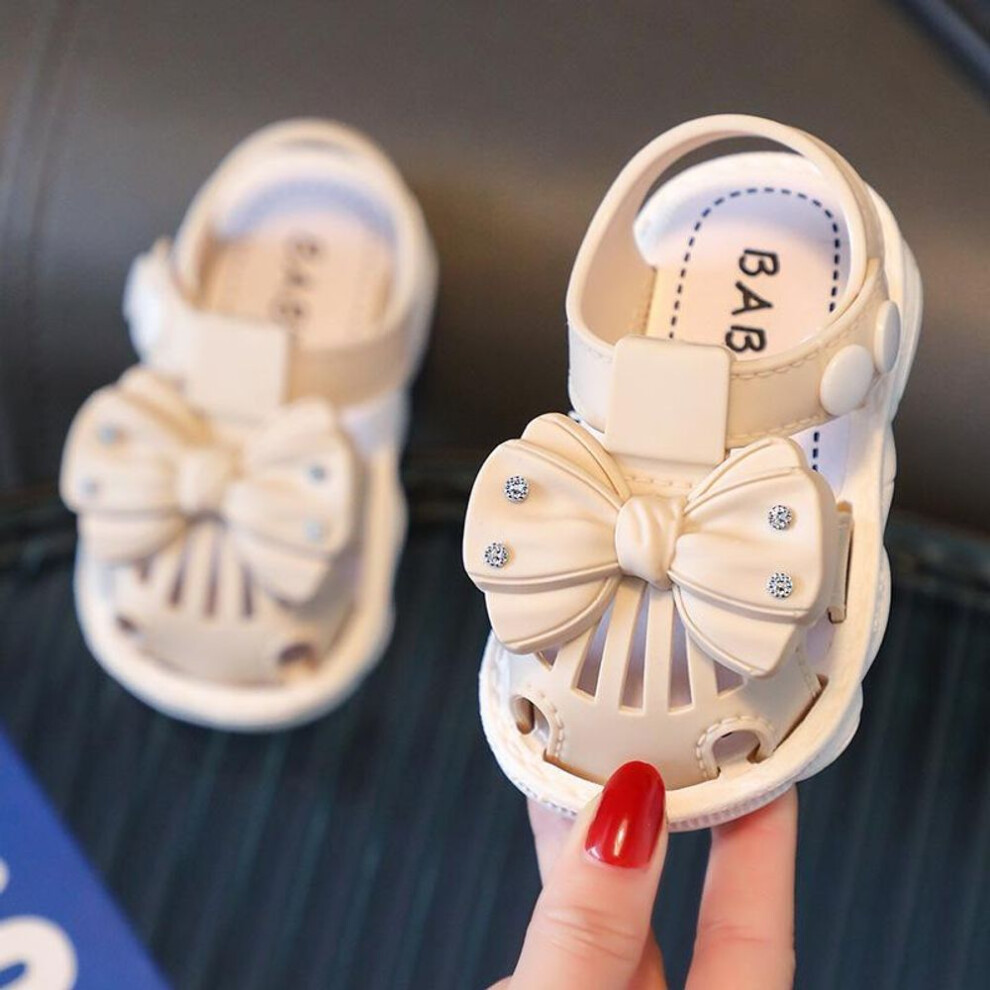 (beige, 19) Summer Baby Sandals Soft Soled Non-slip Toddler Toddler Shoes Little Kids Cartoon Baby Girl Toe Sandals