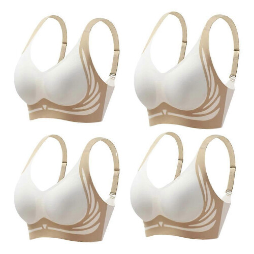 (XL, D) 4Pcs Super Wire-Free Push Up Bra