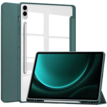 (green, S9 FE 10.9 inch) Flip Leather Case for Samsung Galaxy Tab S9 FE+ Case 10.9 12.4 Inch 2023 Clear Hard PC Soft Back for Funda Tab A9 S9 FE Plus 12.4 S9 Tablet Cover