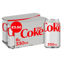 Diet Coke 6 x 330ml PM ?3.50 (Case of 4 x 6x330ml)