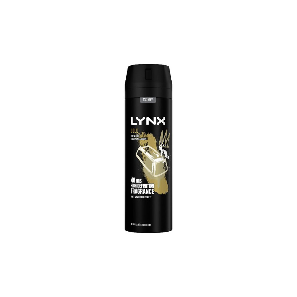 Lynx Deodorant Bodyspray Gold 200 ml (Case of 6 x 200ml)