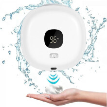 (As show, One size) Wall Mounted Automatic Soap Dispenser Adjustable Smart Sensor Touchless Foam Dispenser USB Rechargeable(Whi DNI