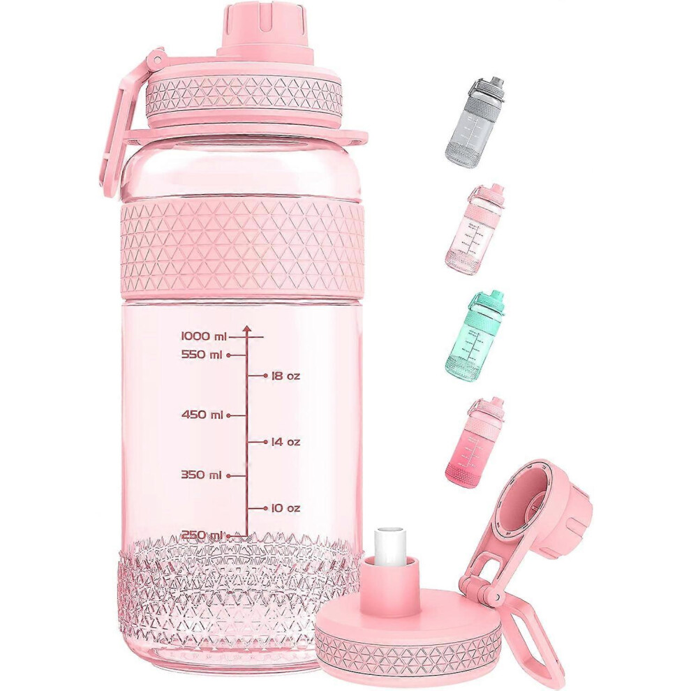 (As show, One size) 2 L, Sports Water Bottles with Time Marker & Straw(Candy pi HQG-image-OPC-PG2VPSQ-NEW