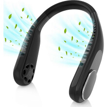 (As show, One size) Portable Neck Fan 4000mAh Rechargeable Bladeless Hanging Neck Fan for Men Women Kids Home Office Travel Outdoor bl VUF