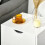 Homcom HOMCOM Bedside Table with Drawer, Side Table with Pine Wood Legs, White 9