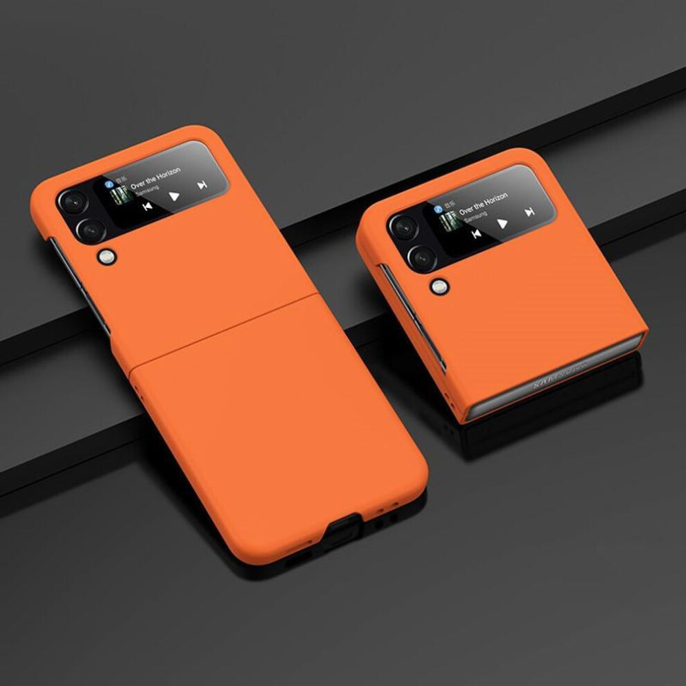 (orange, Galaxy Z Flip 4) Anti-Sweat Matte PC Fashion Cover Case for Samsung Galaxy Z Flip6 Flip4 Flip5 Flip 6 3 5G Flip3 Flip 4 5 Anti-Drop Mobile Phone Coque