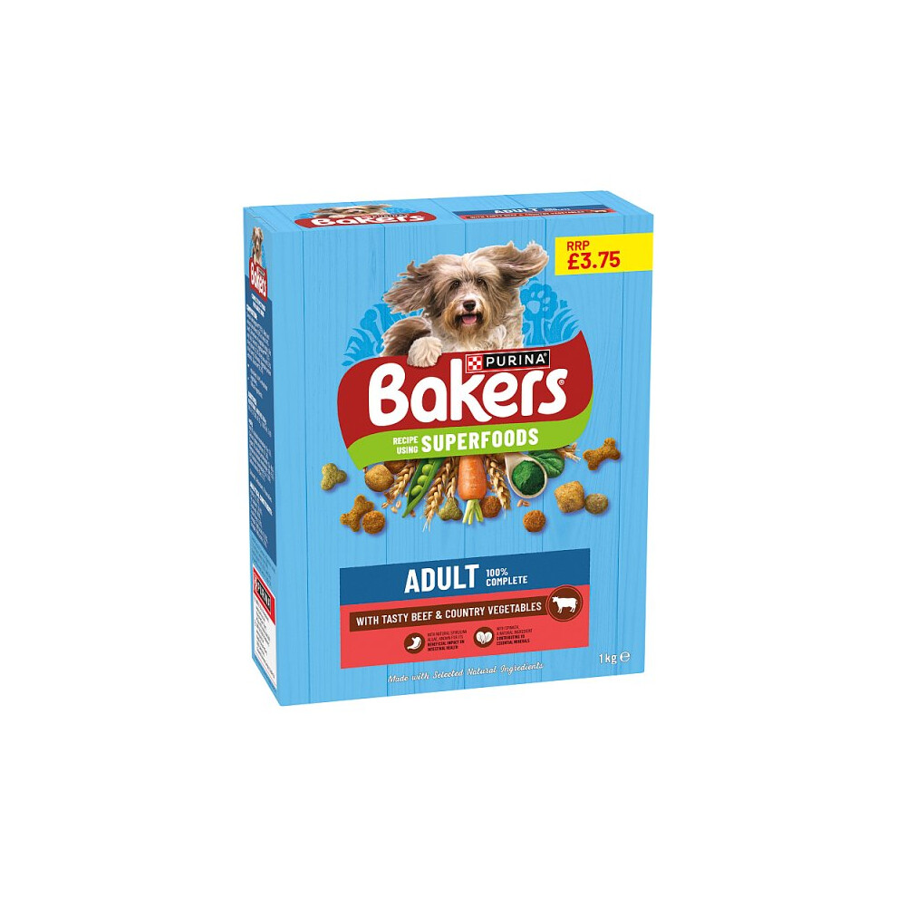 Bakers Adult With Tasty Beef & Country Vegetables 1kg (Case Of 5 X 1kg)