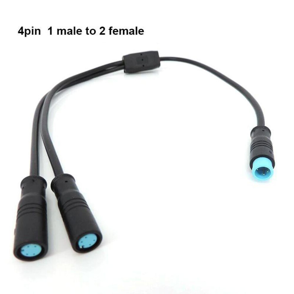 (as the picture, 4pin) Waterproof Y Splitter E-bike M8 2/3/4/5/6 Pin 1 Male To 2 Way Female Wire Cord Connector For Sensor Cable Brakeelectrical Motor