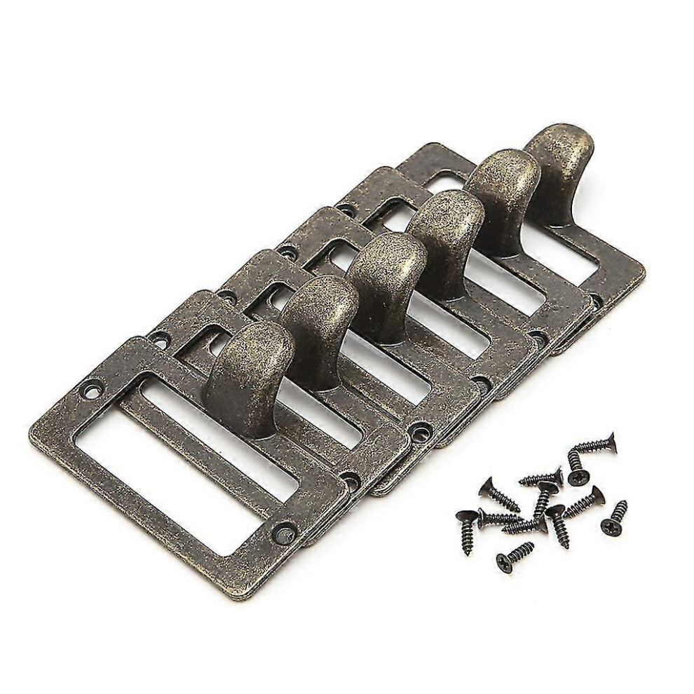 (L) 6X Handle File Name Card Cabinet Label Holder Antique Brass Drawer Pull Frame Zekai 5778930693832