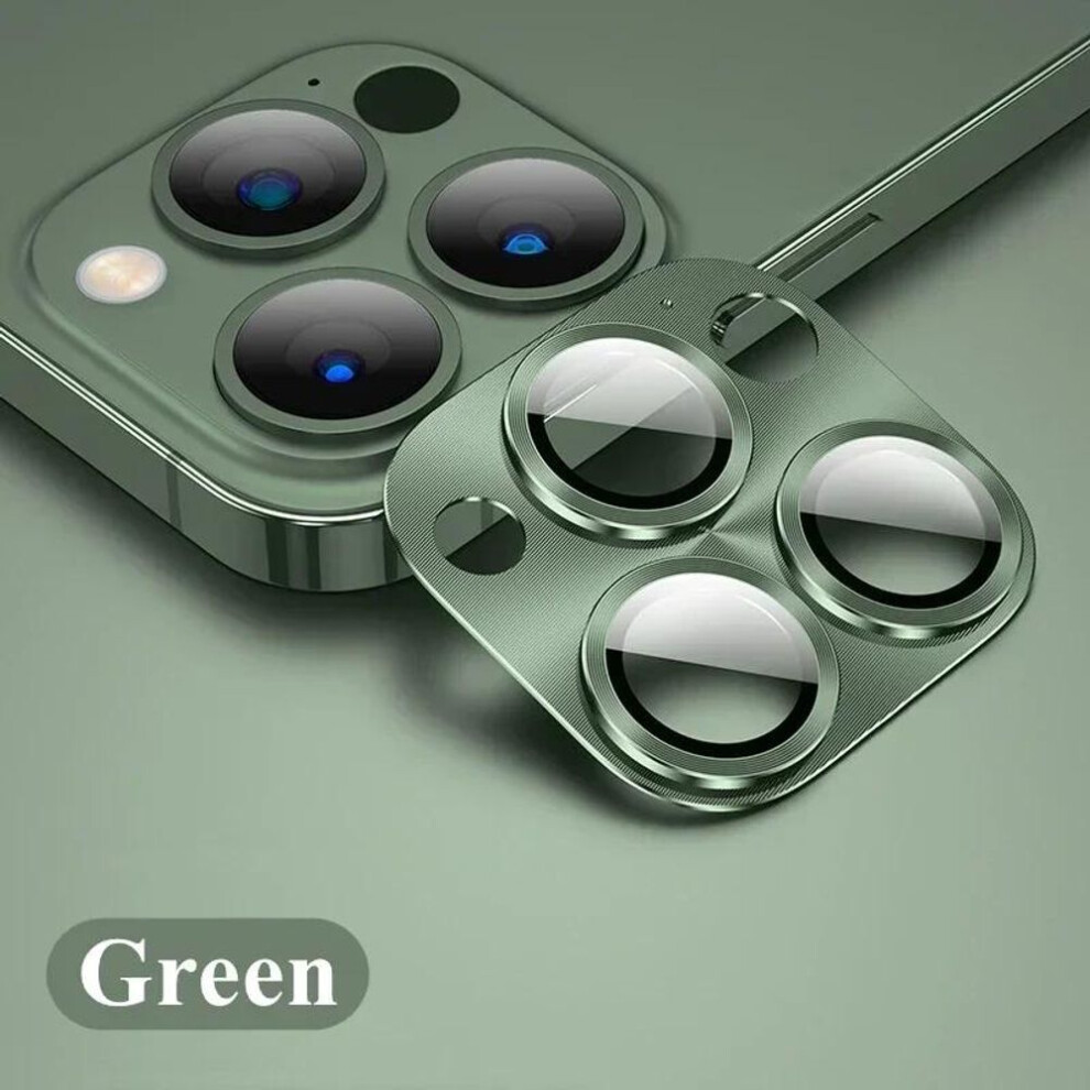 (dark green, For iPhone 13) Luxury Metal Camera Lens Protector Glass For iPhone 16 15 14 Plus 13 12 11 Pro Max HD Back Lens Protective Film For iPhone 15 Pro Max
