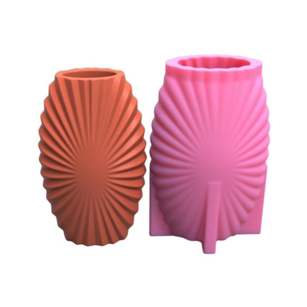 Geometric 3D Stripe Gypsum Silicone Molds Storage Box Mold for Making Succulent Plant Pot Flower Pot Candle Holder