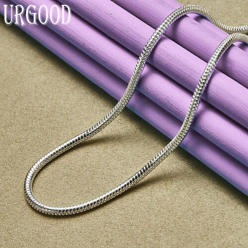 (45cm) 925 Sterling Silver 3mm Snake Chain Necklace 1