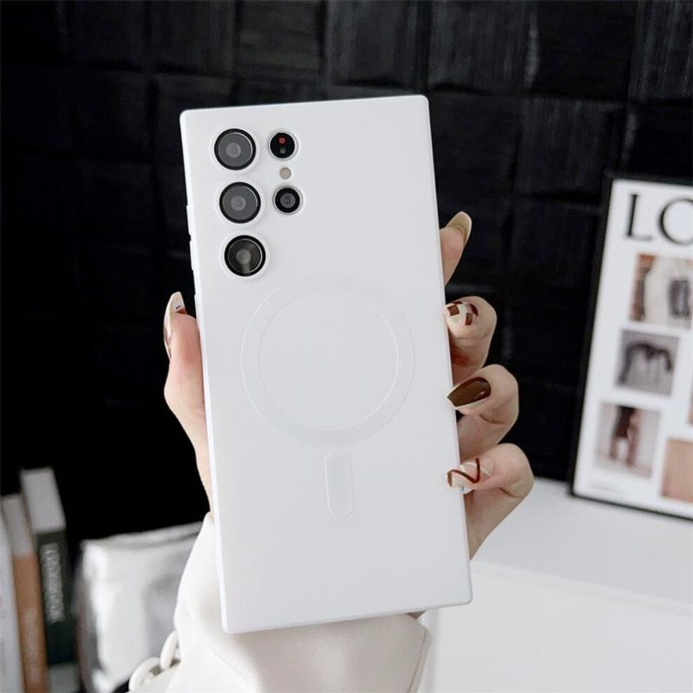 (white, For Samsung S23 Plus) Luxury Matte Magnetic For Magsafe Wireless Charge Case for Samsung Galaxy S25 S24 S23 Ultra S22 S21 Plus S20 FE Soft Sil-image-OPC-PG2VRSS-NEW