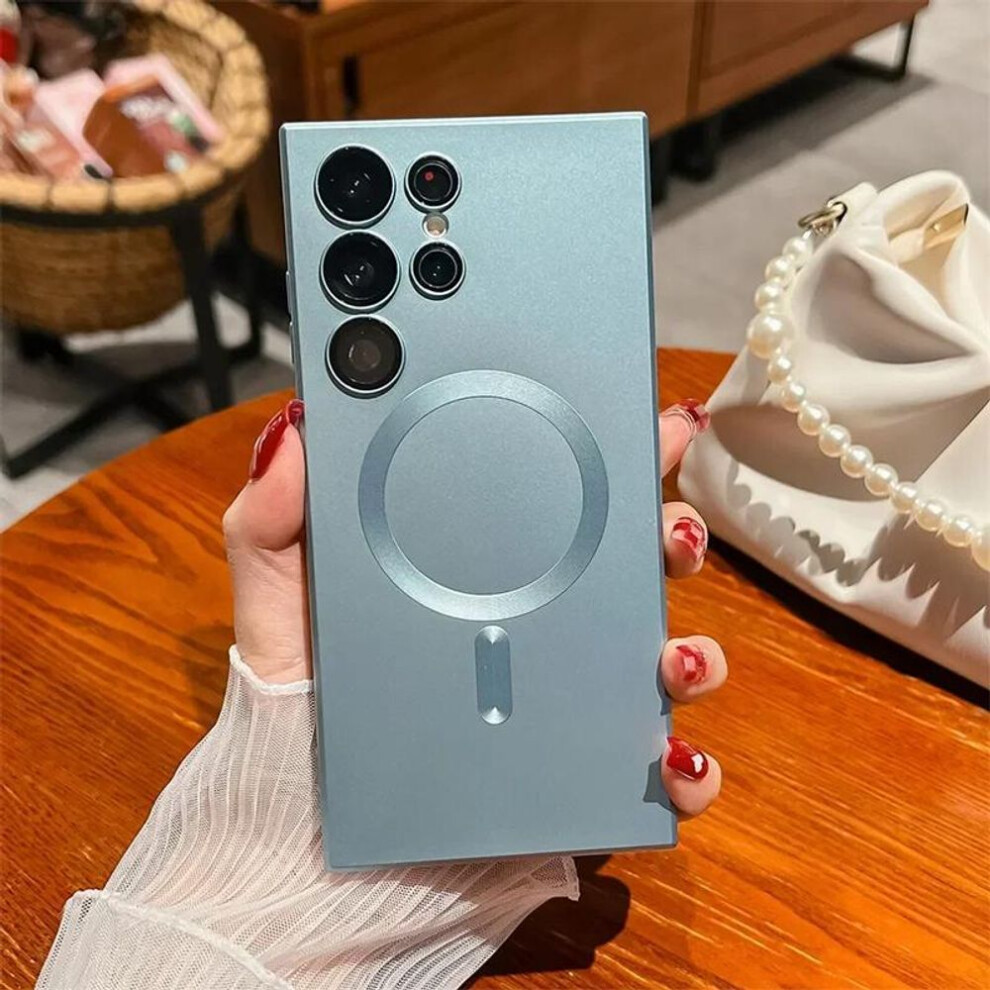 (blue, For Samsung S25 Plus) Luxury For Magsafe Magnetic Wireless Charging Phone Case For Samsung Galaxy S25 S24 S23 S22 S21 Ultra S20 Fe Note 10 20 U-image-OPC-PG2VRXY-NEW