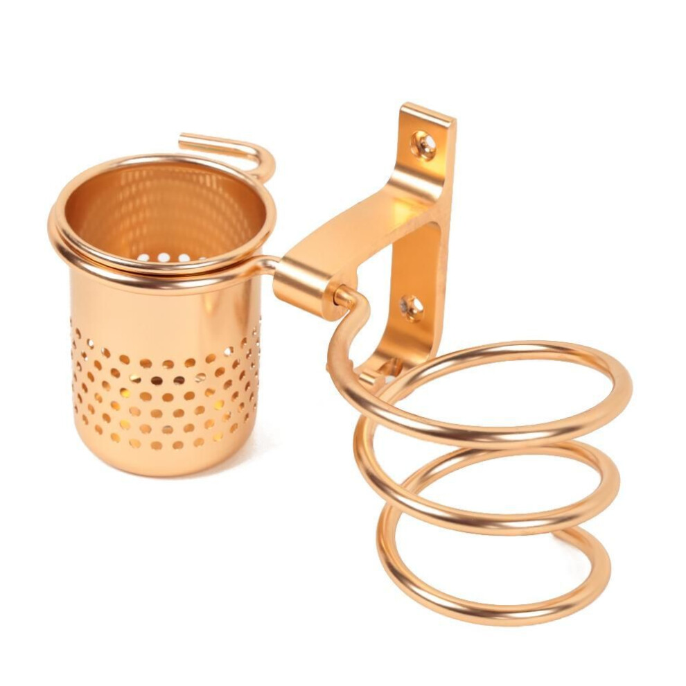 (sandy brown) Saving Space Aluminum Shelf Household Hair Dryer Rack Bathroom Accessory Support Holder Bathroom Shelf Drying And Styling Stand
