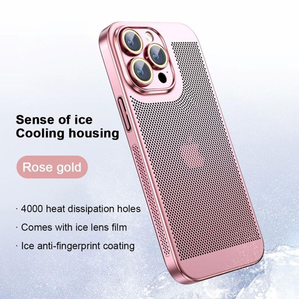 (pink, For iPhone 8 Plus) Luxury Plating Cool Heat Dissipation Grid Ultra Thin Case For iPhone 16 15 14 13 12 11 Pro Max XS X XR 7 8 Plus Camera Protector Shockproof Cover